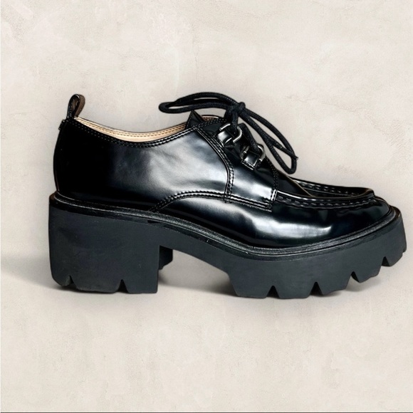 Sam Edelman Shoes - Sam Edelman Monna Sz 8 Black Lug Sole Loafers Y2K Platform Emo EUC H8502S1001